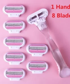 Lâminas de Depilação Descartável, 1 handle + 8 lâminas